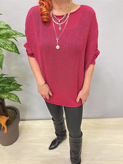 2320 Merserize Triko Bluz Fuşya