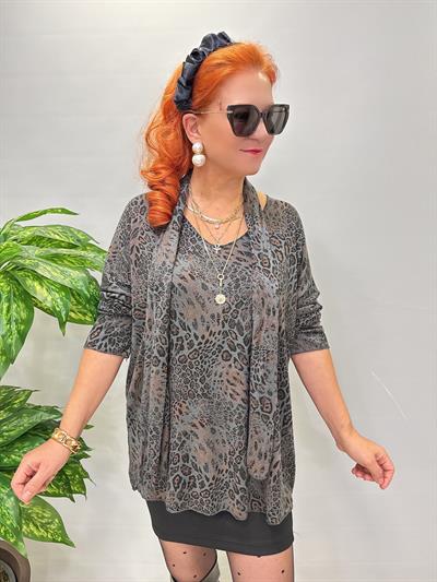 2322 Italyan Desenli Triko Bluz 