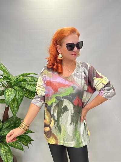 2322 Italyan Desenli Triko Bluz 