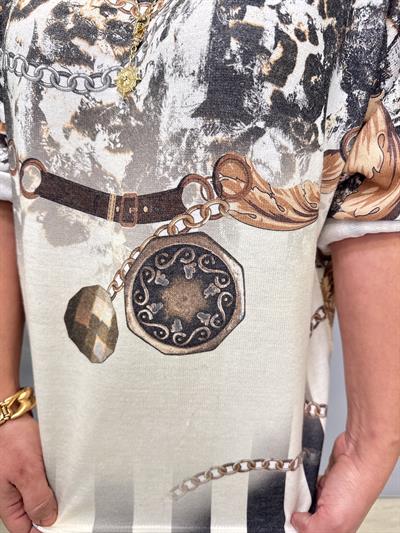 2322 Italyan Desenli Triko Bluz 