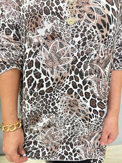 2322 Italyan Desenli Triko Bluz 