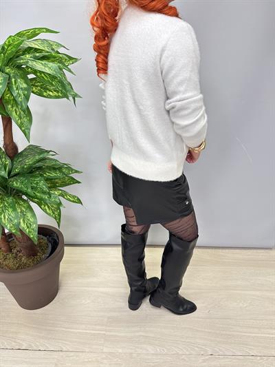 2323 Angora Simli Hırka-Ceket Kirli Ekru