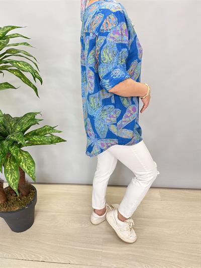 2330 İTALYAN PAMUKLU BLUZ MAVİ