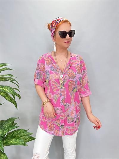 2330 İTALYAN PAMUKLU BLUZ PEMBE