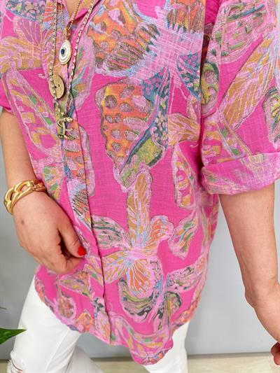 2330 İTALYAN PAMUKLU BLUZ PEMBE