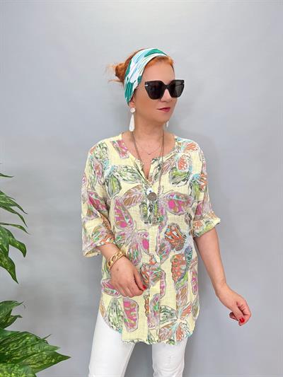 2330 İTALYAN PAMUKLU BLUZ SARI