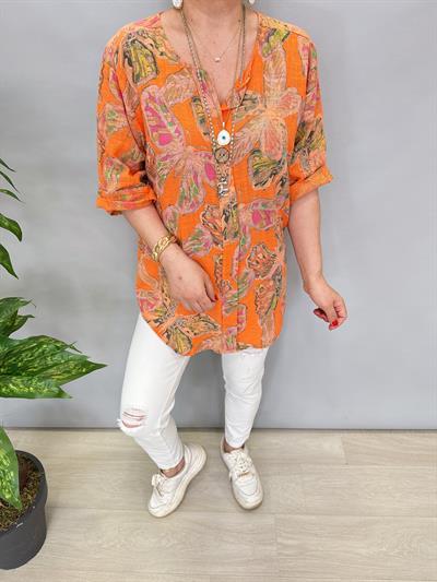 2330 İTALYAN PAMUKLU BLUZ TURUNCU
