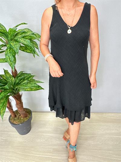 2335 Italyan Pamuklu Elbise Siyah