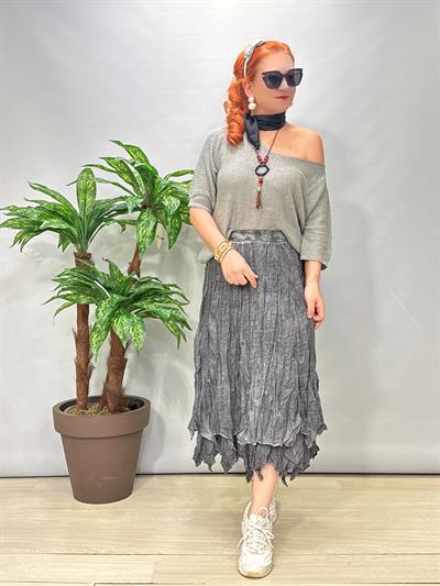 2341 Pamuklu Astarlı Etek Gri