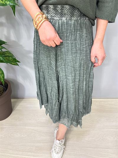 2341 Pamuklu Astarlı Etek Haki Yeşil