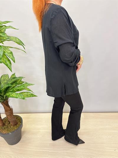 2519 PAMUKLU İNCE GÖMLEK CEKET SİYAH