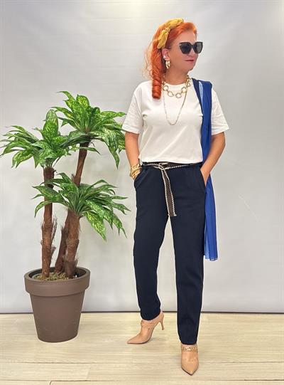 2364 Italyan Canvas Pantolon Lacivert 