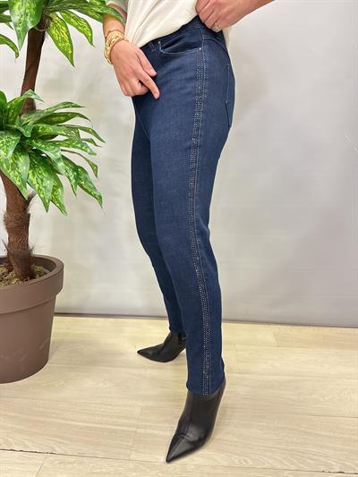 2395 Yanları Taş Detaylı Jean Mavi