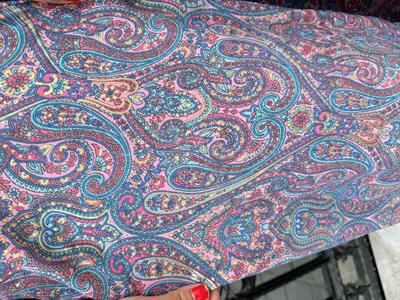 2409 HİNT İPEĞİ ELBİSE PEMBE-MAVİ YALDIZLI  36/40 BEDENE UYUMLU boyum 1.64