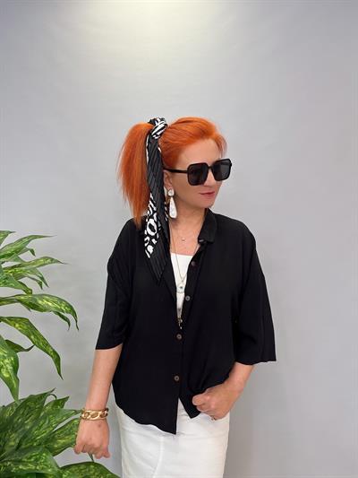 2415 SIRT DETAY GÖMLEK SİYAH