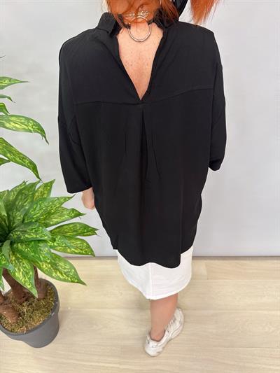 2415 SIRT DETAY GÖMLEK SİYAH