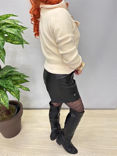 2424 Angora HIrka Ceket Krem 