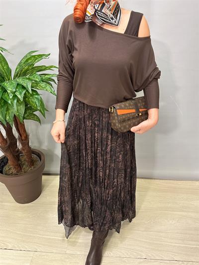 2441Tasarım Elbise Kahve 