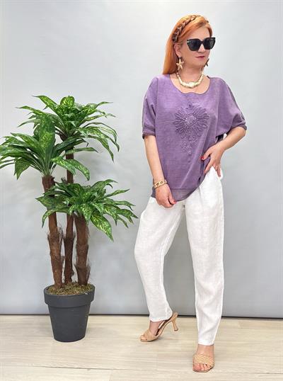 2498 İtalyan Keten Pantolon Beyaz