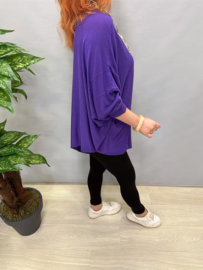 2510 TASARIM ASİMETRİK İNCE TRİKO MOR