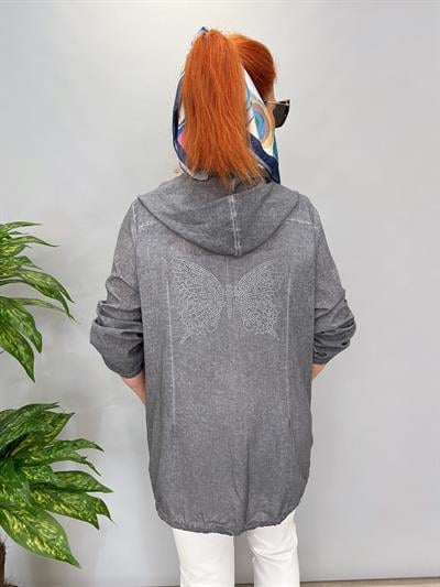 2519 PAMUKLU MEVSİMLİK İNCE CEKET GRİ