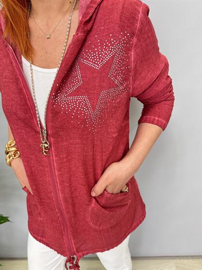 2519 PAMUKLU MEVSİMLİK İNCE CEKET KİREMİT/MERCAN