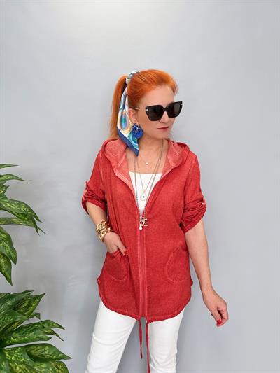 2519 PAMUKLU MEVSİMLİK İNCE CEKET KİREMİT