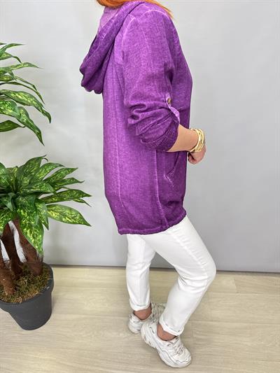 2519 PAMUKLU MEVSİMLİK İNCE CEKET MOR 