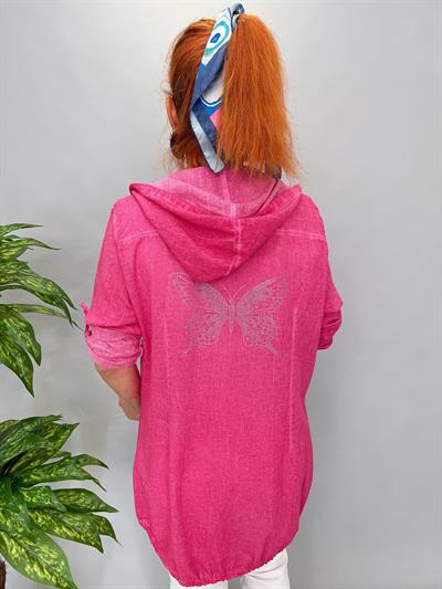 2519 PAMUKLU MEVSİMLİK İNCE CEKET PEMBE