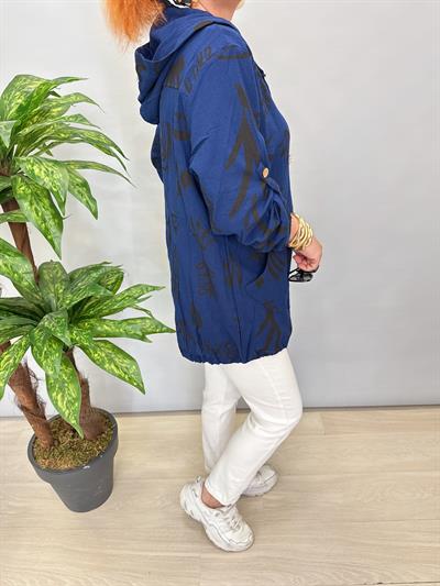 2519 PAMUKLU MEVSİMLİK İNCE CEKET SAKS MAVİ