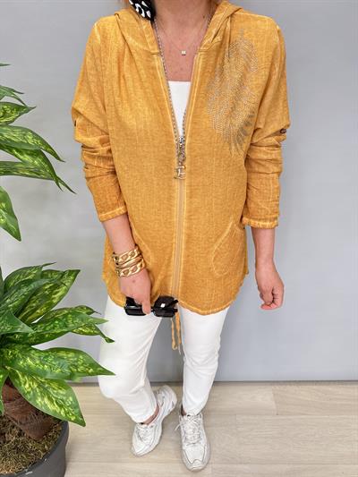 2519 PAMUKLU MEVSİMLİK İNCE CEKET SARI