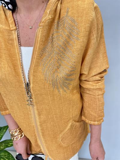 2519 PAMUKLU MEVSİMLİK İNCE CEKET SARI