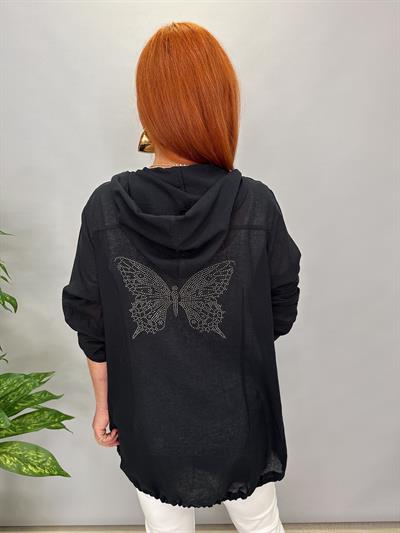 2519 PAMUKLU MEVSİMLİK İNCE CEKET SİYAH