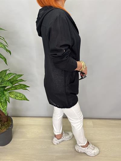 2519 PAMUKLU MEVSİMLİK İNCE CEKET SİYAH