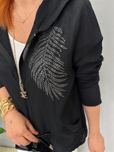 2519 PAMUKLU MEVSİMLİK İNCE CEKET SİYAH