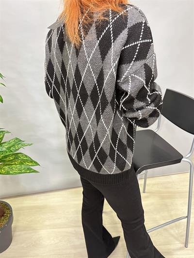 2520 ORJ MARKA BAKLAVA DESEN KAZAK SİYAH