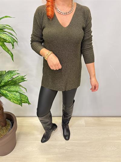 2535 Simli Triko Bluz Haki