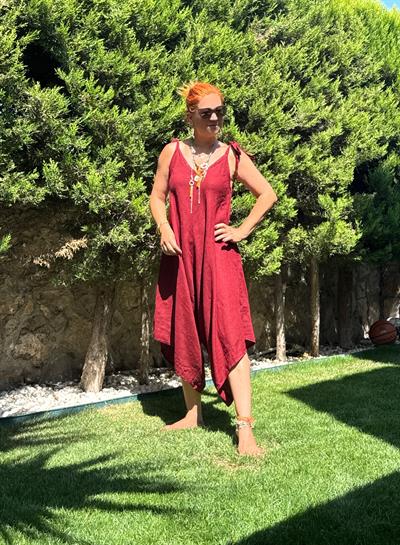 2560 Italyan Keten Tulum Bordo