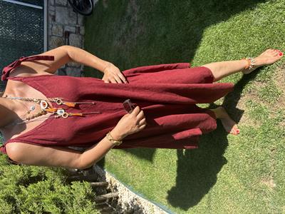 2560 Italyan Keten Tulum Bordo