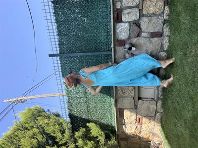 2560 Italyan Keten Tulum Mavi