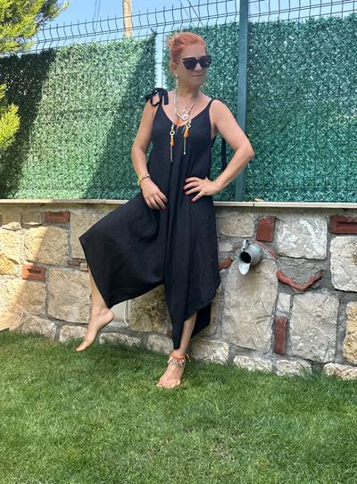 2560 Italyan Keten Tulum Siyah