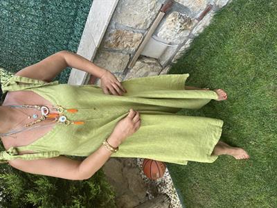 2560 Italyan Keten Tulum Yeşil