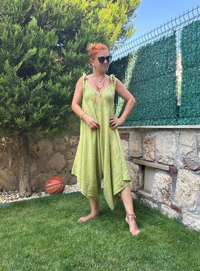 2560 Italyan Keten Tulum Yeşil