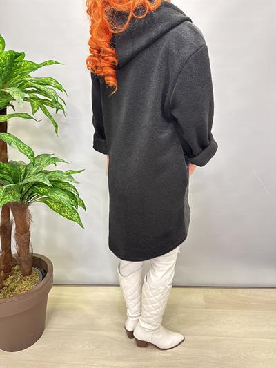 2565 Sırt Buklet Detay Kaban Siyah