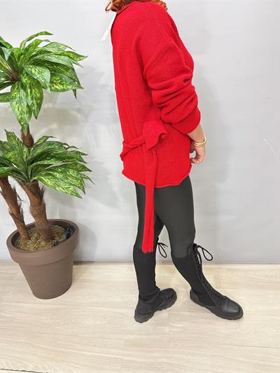 2600 Kruvaze Triko Bluz Kırmızı