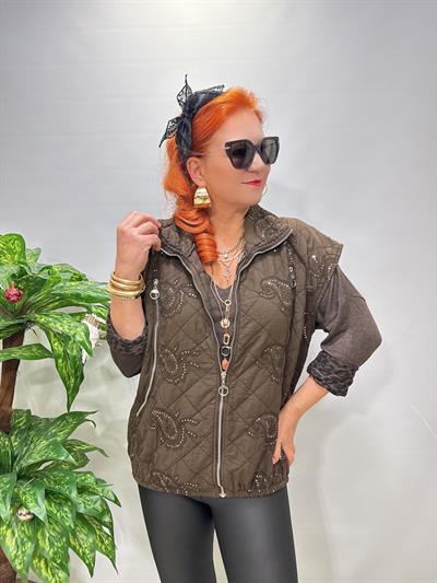 2626 Italyan Payet Detay Yelek Acı Kahve