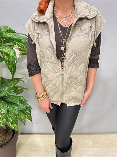 2626 Italyan Payet Detay Yelek Taş