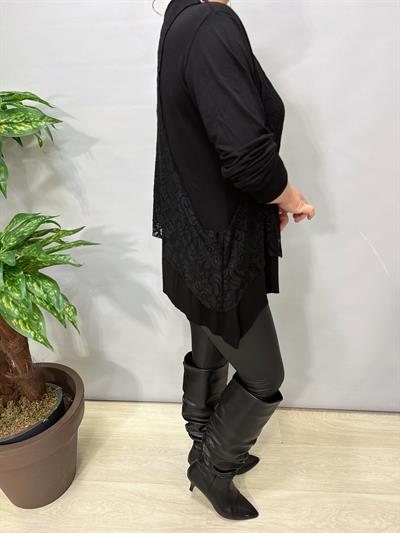 2628 Dantelli yelek  Takım Siyah