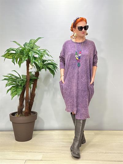2630 Tasarım Pamuklu Elbise Mor