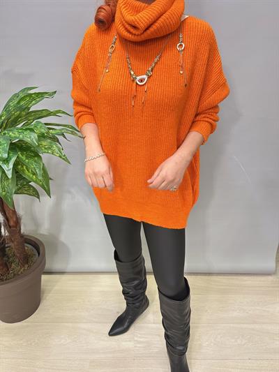 2635 Balıkçı Yaka Kazak Turuncu